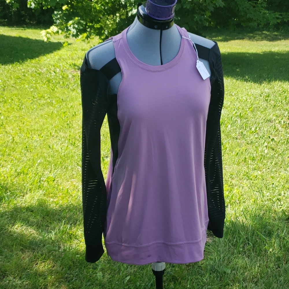 Purple and black long-sleeved shirt
